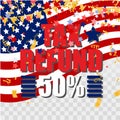 Vector illustration of Tax day design over background.United states flag Royalty Free Stock Photo