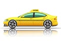 Illustration of taxi car, isolated on a white background. Royalty Free Stock Photo