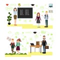 School concept vector illustration in flat style Royalty Free Stock Photo
