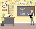 Back to school concept vector illustration in flat style Royalty Free Stock Photo