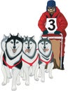 Dog Sled Racing Vector Illustration Royalty Free Stock Photo