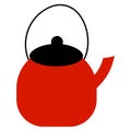 vector illustration of teapot in cartoon flat style. Teakettle on white background