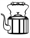 Vector illustration teapot on white