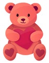 Vector illustration of a teddy bear with heart