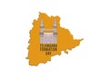 Telangana Formation day June 2nd with map on Indian map showing charminar