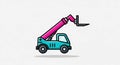 Vector illustration of a telehandler forklift construction vehicle machine Royalty Free Stock Photo