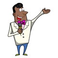 Cartoon Host Emcee with Microphone