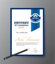 Vector template for certificate of football training academy