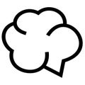 flat design simple cloud or smoke icon, black and white color, monoline drawing style Royalty Free Stock Photo