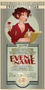 Vector Illustration. Template flyers. Funny girl with a glass of wine Royalty Free Stock Photo
