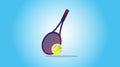 Vector illustration of a tennis ball and a racket