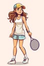 Vector Illustration, Tennis Girl