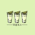 Vector illustration of tequila glasses