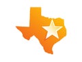 Texas Map Shape with Star symbol added Royalty Free Stock Photo