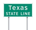 Texas State Line green road sign Royalty Free Stock Photo