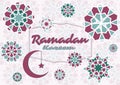 Vector illustration of text, inscription Ramadan Kareem banner,