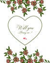 Vector illustration texture frame flower frame for lettering will you marry me