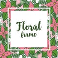 Vector illustration texture pink floral frames blooms Royalty Free Stock Photo