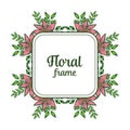 Vector illustration texture pink floral frames blooms Royalty Free Stock Photo