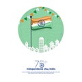 Vector illustration of 75th Happy Independence Day India Background