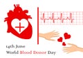 Vector Illustration for 14th June, blood donor day