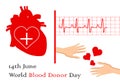 Vector Illustration for 14th June, blood donor day