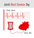 Vector Illustration for 14th June, blood donor day