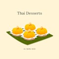 illustration Thai desserts Ja-mong-kud