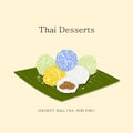 illustration Thai dessert Ka nom Tom