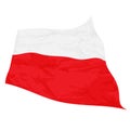 Vector illustration of Poland flag swaying in the wind