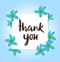 Vector Thank You Card With Tropical Flowers Royalty Free Stock Photo