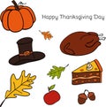 Vector illustration of Thanksgiving icons