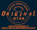 Vector illustration on a theme of American jeans, denim and raw. Vintage design Royalty Free Stock Photo