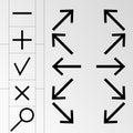 Vector illustration on the theme arrows, mathematical symbols Royalty Free Stock Photo