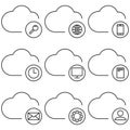 Vector illustration on the theme Cloud technology