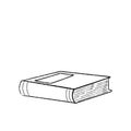 Vector illustration on the theme of day of giving book. Sketch of closed book in isometry on white background