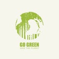 Go green eco poster concept. Save the planet Royalty Free Stock Photo