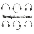 Vector illustration on the theme headphone icons