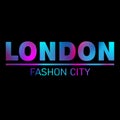 Vector illustration on the theme of London. Stylized Slogan: London fashion city. Typography, t-shirt graphics, poster Royalty Free Stock Photo