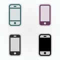 Simple vector icons. Flat illustration on a theme Phone, smartphone Royalty Free Stock Photo