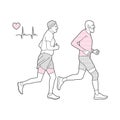 Vector illustration on the theme of running.