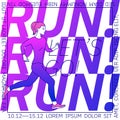 Vector illustration on the theme of running. Slogan. Typography, t-shirt graphics, poster, print, banner, flyer