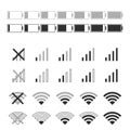 Vector illustration on the theme status signal battery