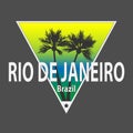 Vector illustration on the theme of surf and surfing in Brazil, Rio de Janeiro. Grunge background. Typography, t-shirt