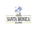 Vector illustration on the theme of surfing and surf in California, Santa Monica beach. Typography, t-shirt graphics Royalty Free Stock Photo