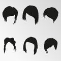 Vector illustration on the theme women\'s haircut