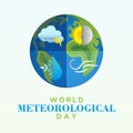 Vector illustration on the theme World Meteorological Day