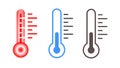 Vector illustration of a thermometer icon or temperature symbol Royalty Free Stock Photo