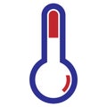 Thermometer. Logo of the frosty weather is a blue thermometer. Weather forecast icon