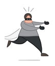 Vector illustration thief running away. Hand drawn